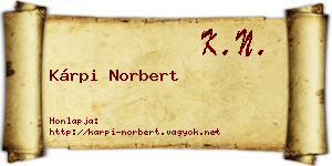 Kárpi Norbert névjegykártya